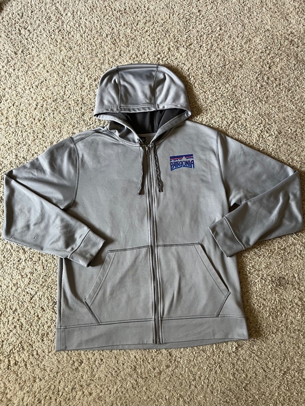Patagonia Men's Gray Full-Zip Hoodie Sweatshirt Size L